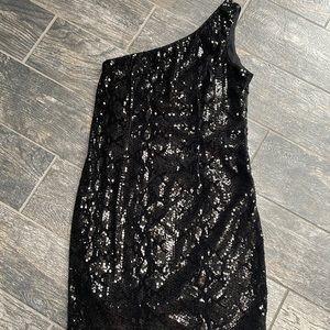 Size 6 Moda International One shoulder sequined Mini dress